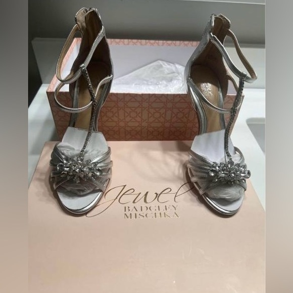 Jewel Badgley Mischka Hazel Embellished T-Strap Sandal - Picture 2 of 7